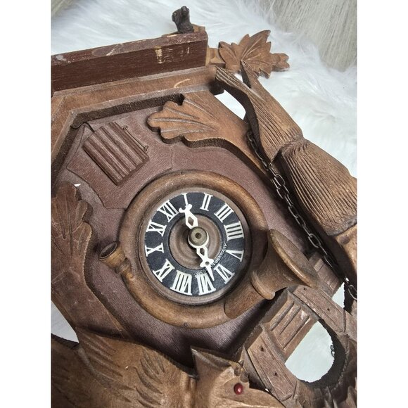 Cuckoo Clock German Black Coehler Forest made Vintage- NOT WORKING FOR PARTS - Picture 4 of 16